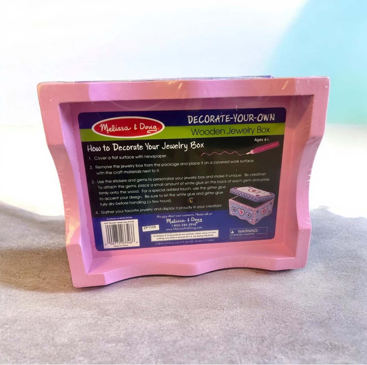 Melissa & Doug Decorate-Your-Own Wooden Jewelry Box – Dusty Pink - photo 3