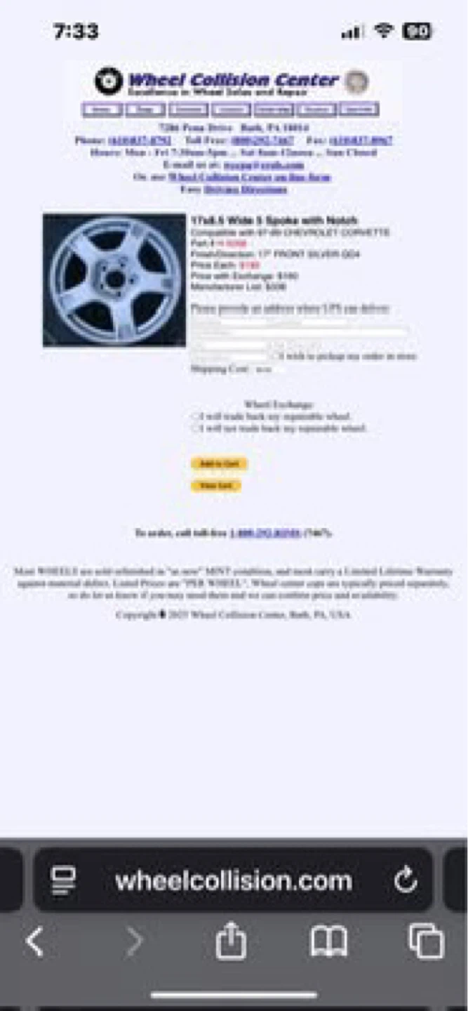 Corvette C5 Silver 5-Spoke Wheels - photo 4