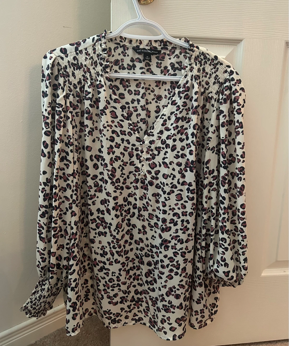 Zac & Rachel Woman Leopard Print Blouse - Size 1X