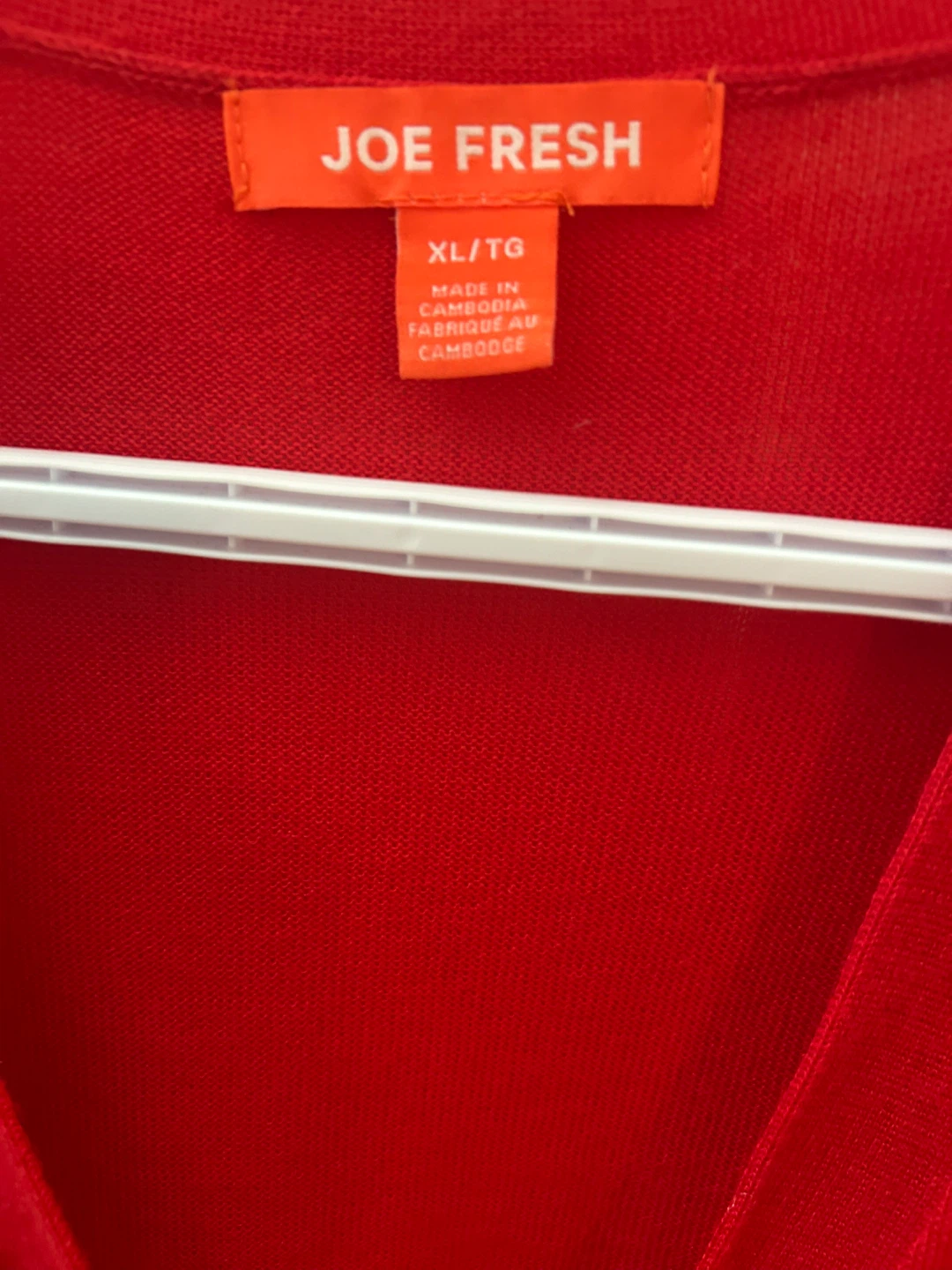 Joe Fresh Red V-Neck Cardigan Sweater - photo 2