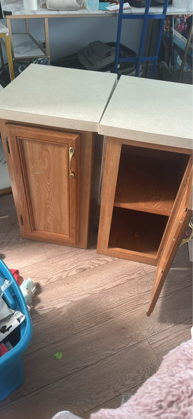 Two Oak Kitchen Cabinets with Countertops - photo 3