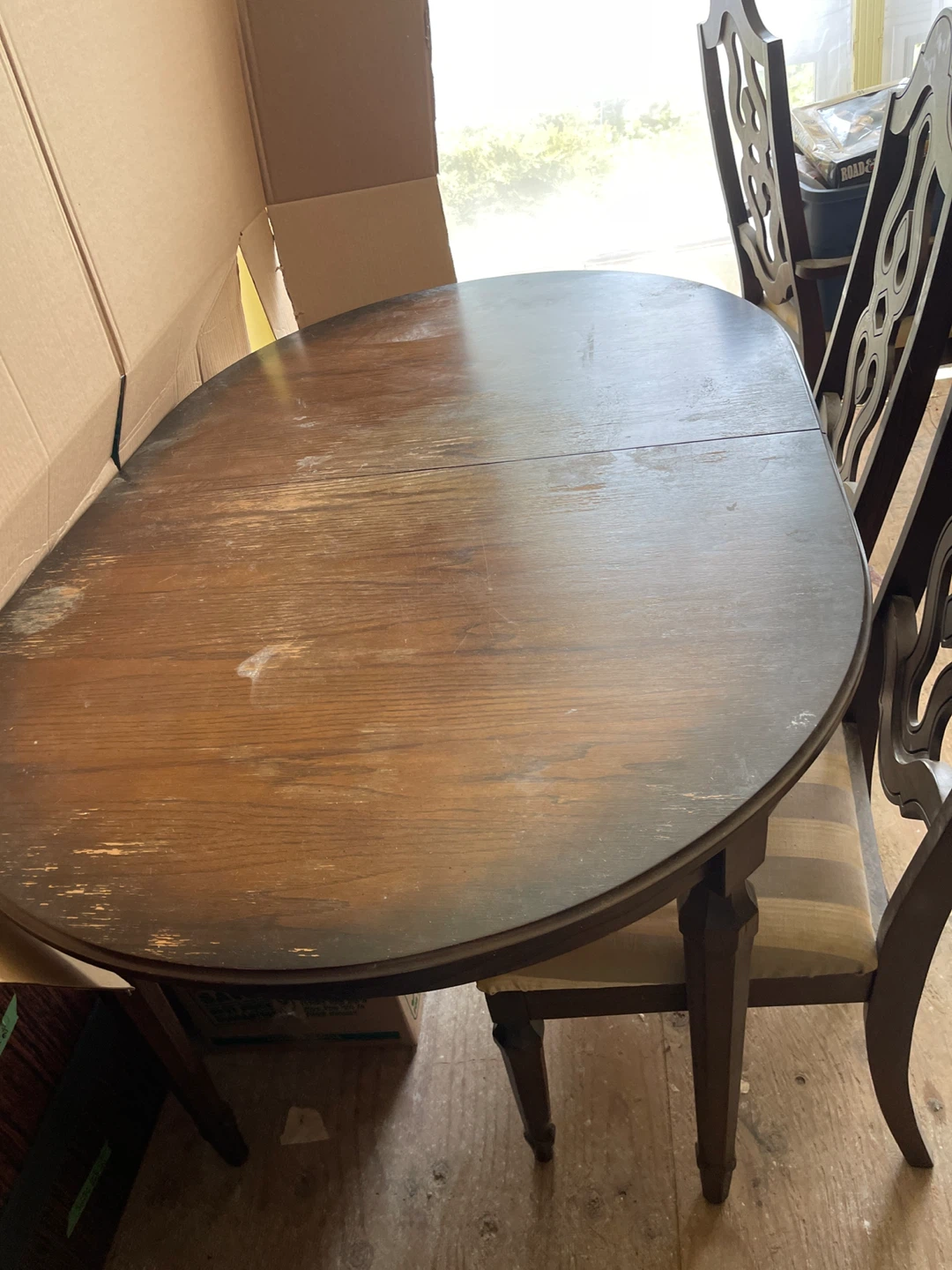 Wooden Dining Table with Leaf Inserts and hutch buffet in - photo 5