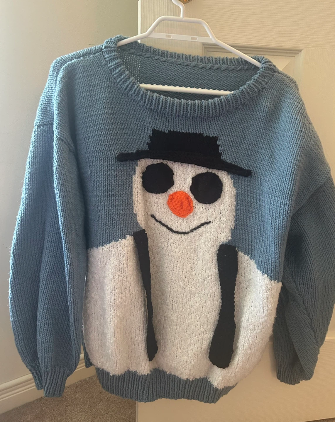 Hand-Knitted Snowman Sweater