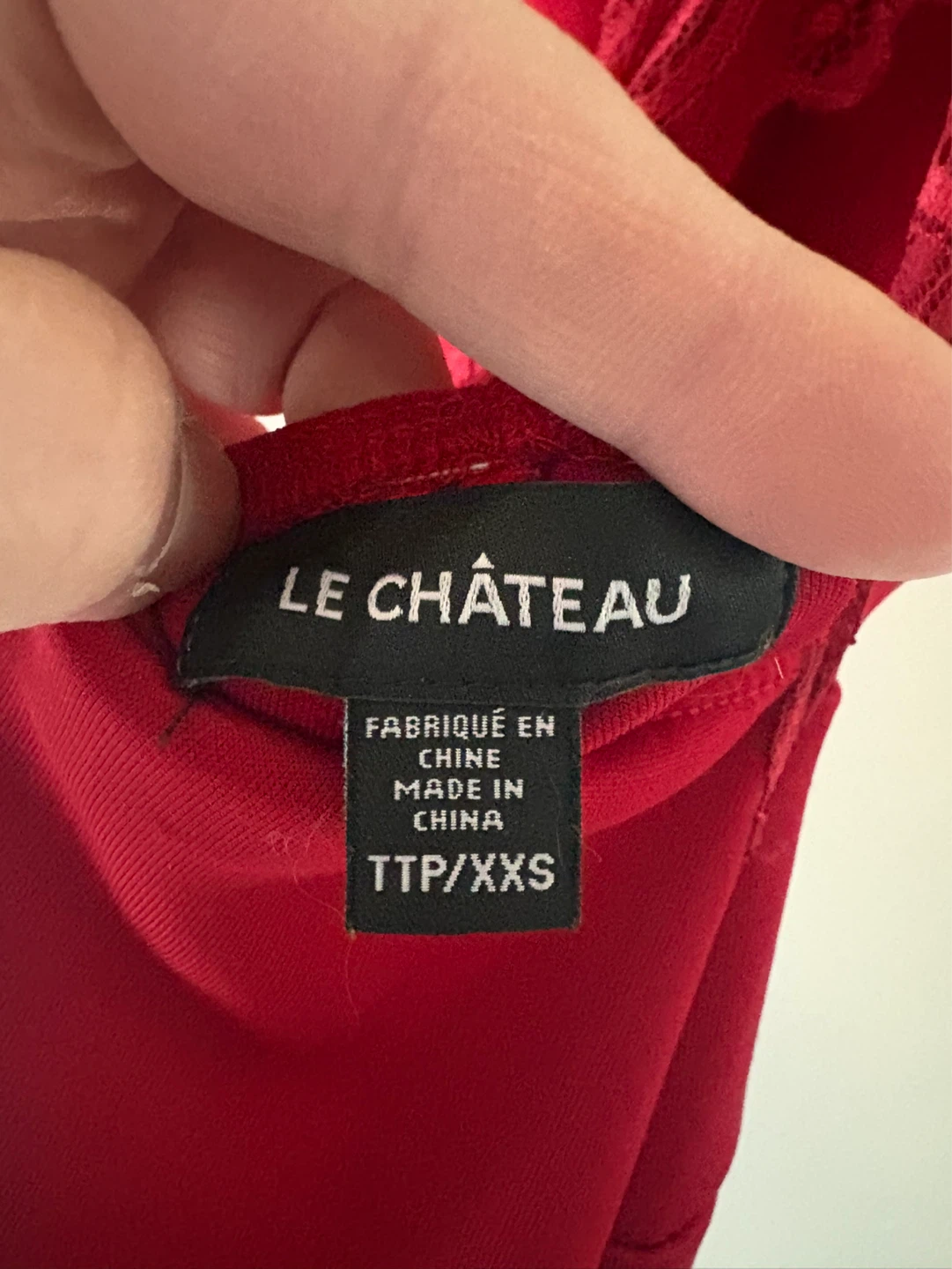 LE CHÂTEAU Red Lace Back Dress TTP/XXS - photo 3