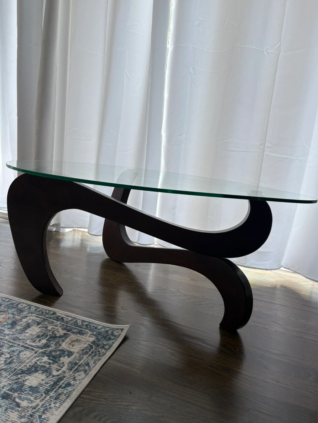 Modern Pear Shaped Coffee Table with Glass Top - photo 3