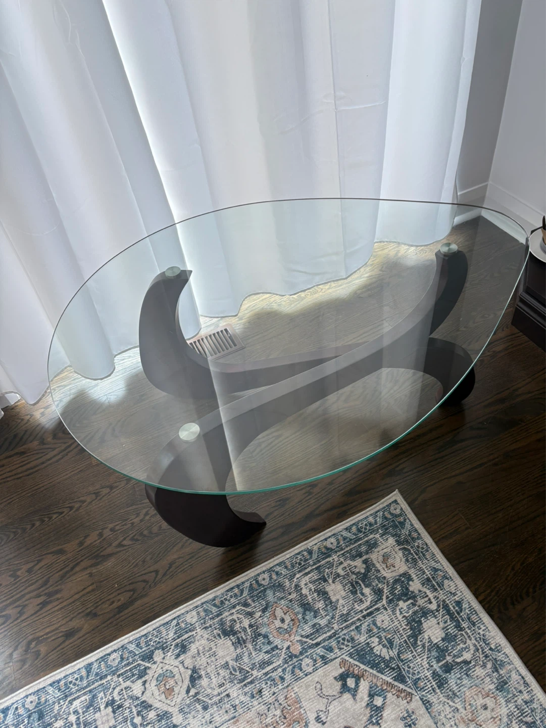 Modern Pear Shaped Coffee Table with Glass Top - photo 2
