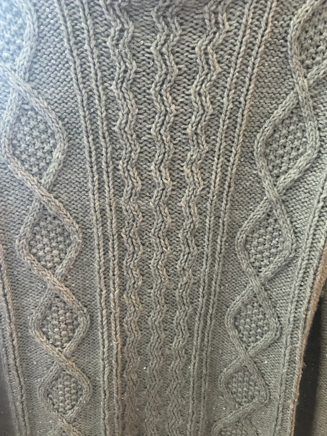Joe Fresh Grey Cable Knit Sweater with Sparkles - photo 3