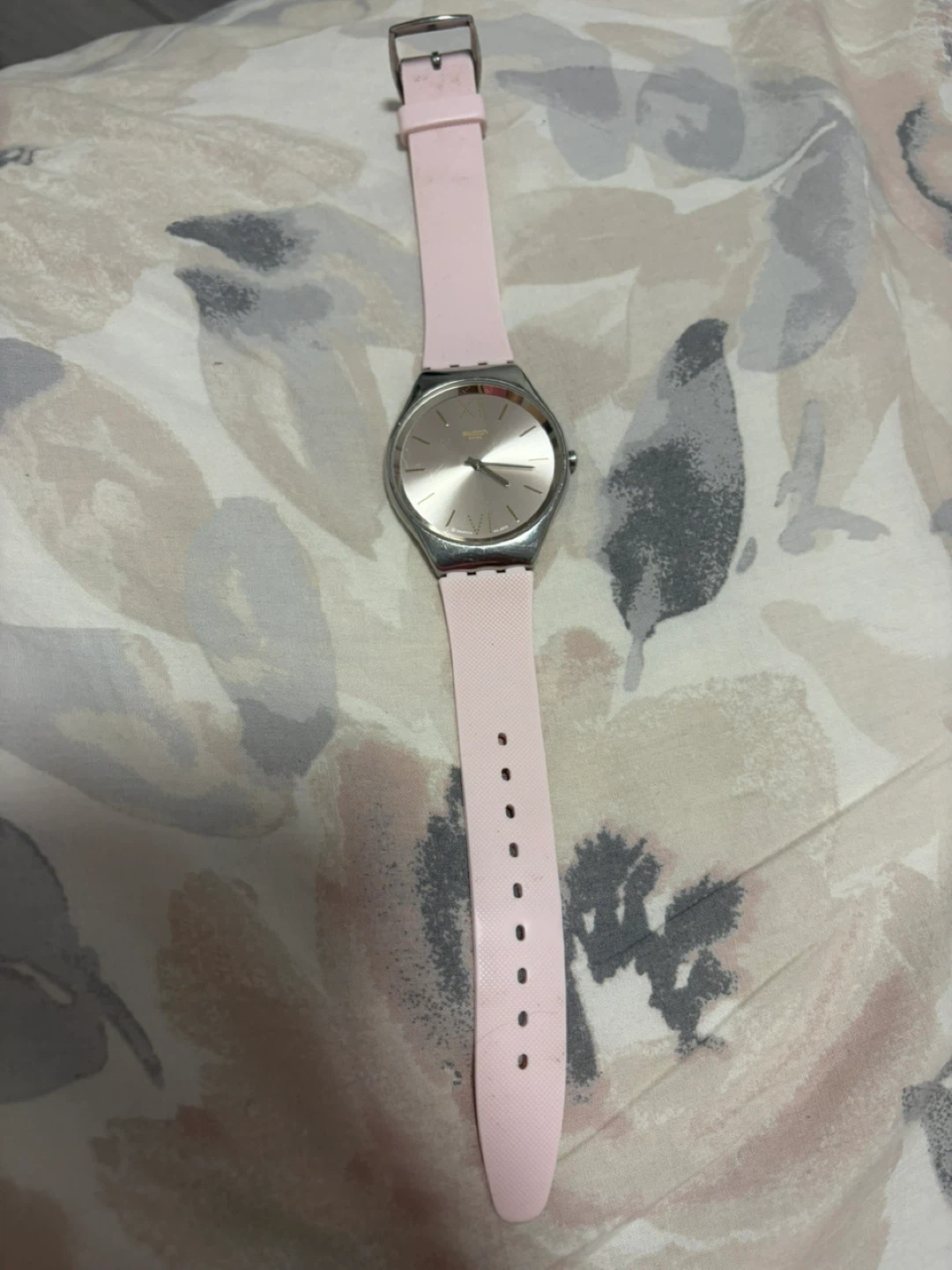 Swatch Watch - Pink Band, Silver Face