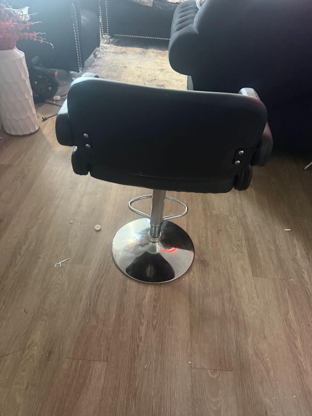Black Adjustable Bar Stool - photo 2