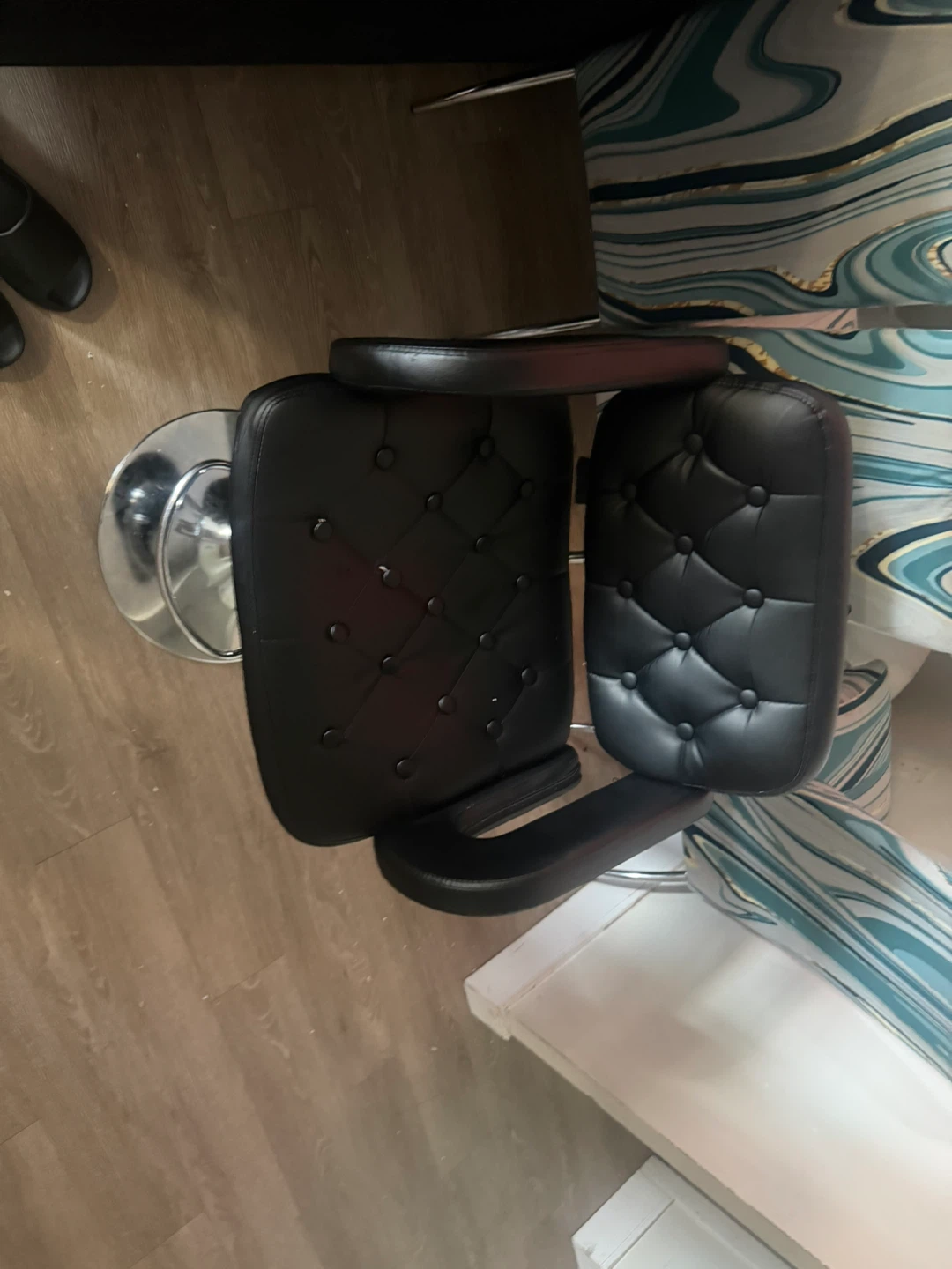 Black Adjustable Bar Stool