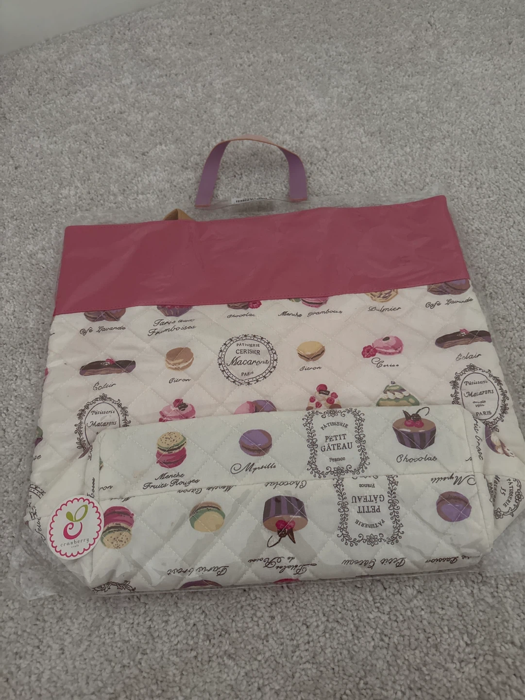 Quilted Tote Bag with Patisserie Macaron Print - photo 2