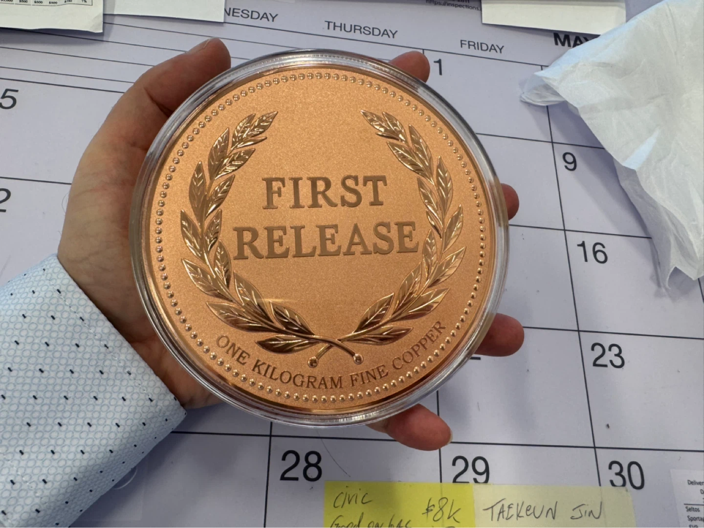 One Kilogram Fine Copper First Release Coin - photo 2