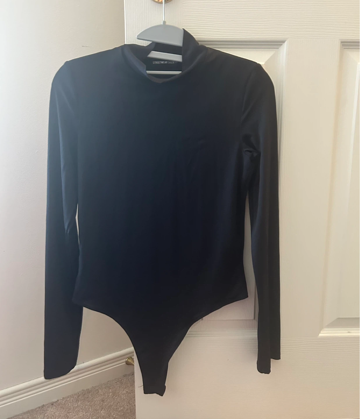 Black Long Sleeve Mock Neck Bodysuit