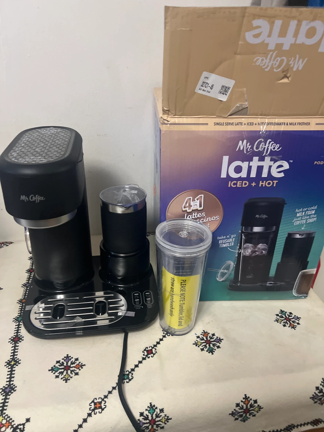 Mr. Coffee Latte 4-in-1 Single Serve Coffeewith milk frother