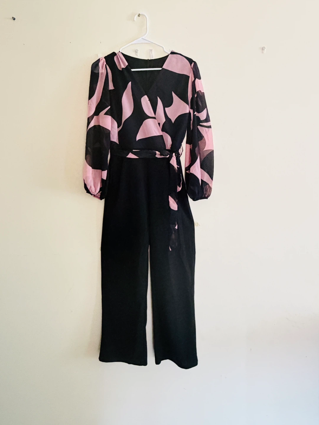 Black and Pink Geometric Print Jumpsuit - photo 3