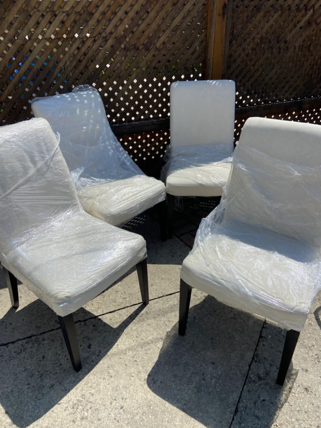 4 White Outdoor Chair Cushions (Set of 4)