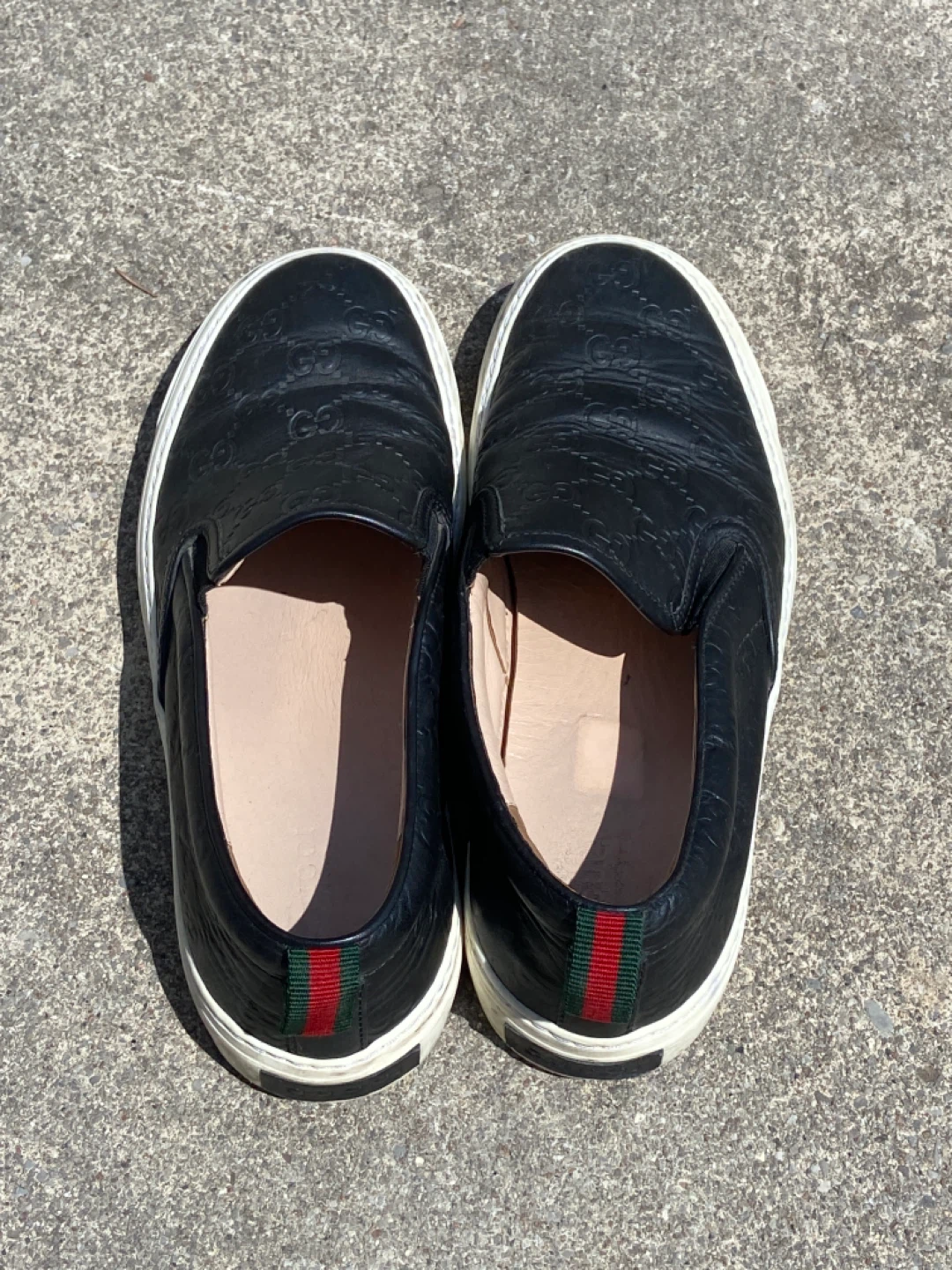 Gucci Black Embossed GG Slip-On Sneakers - photo 2
