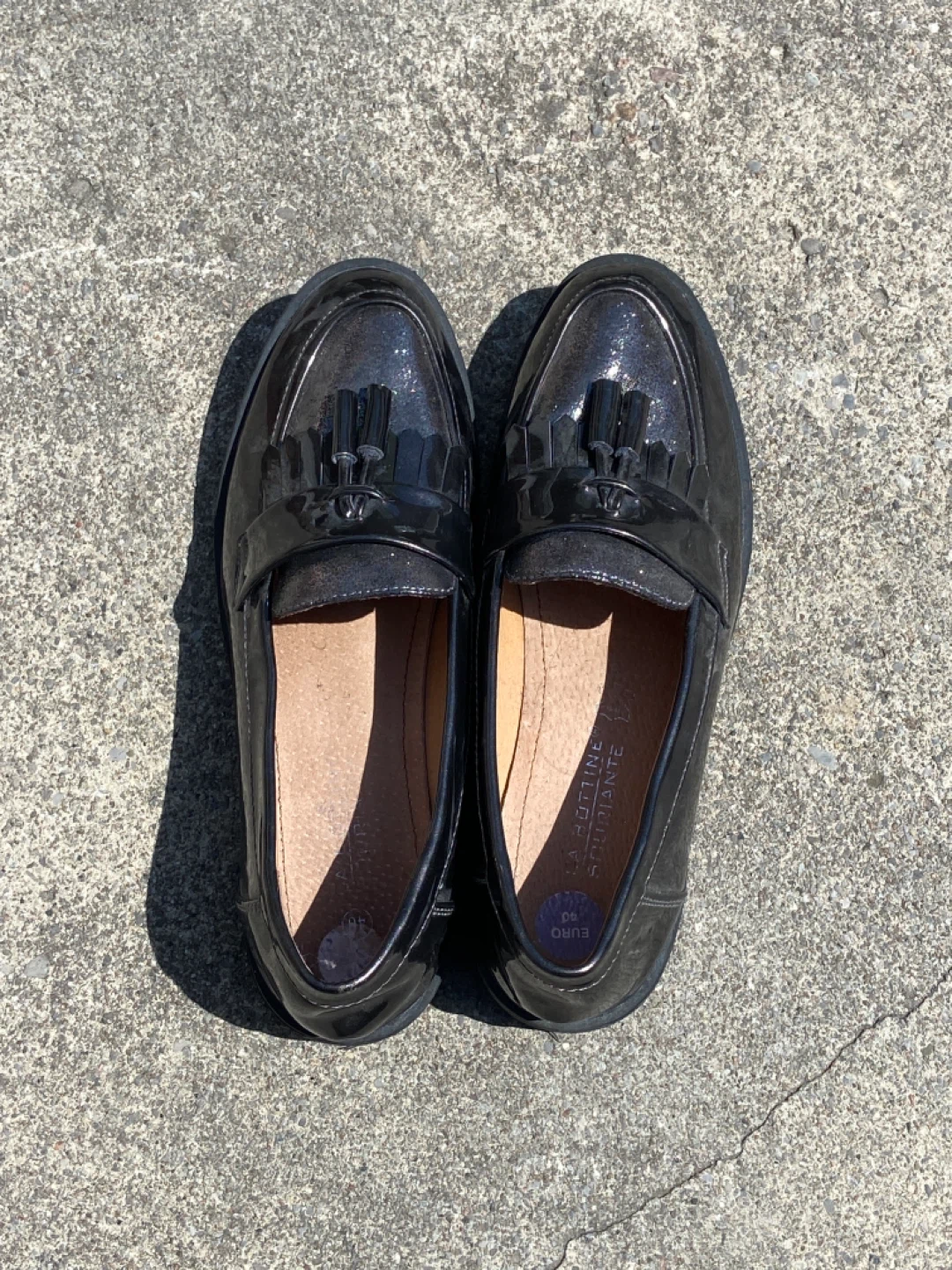 La Bottine Souriante Black Tassel Loafers