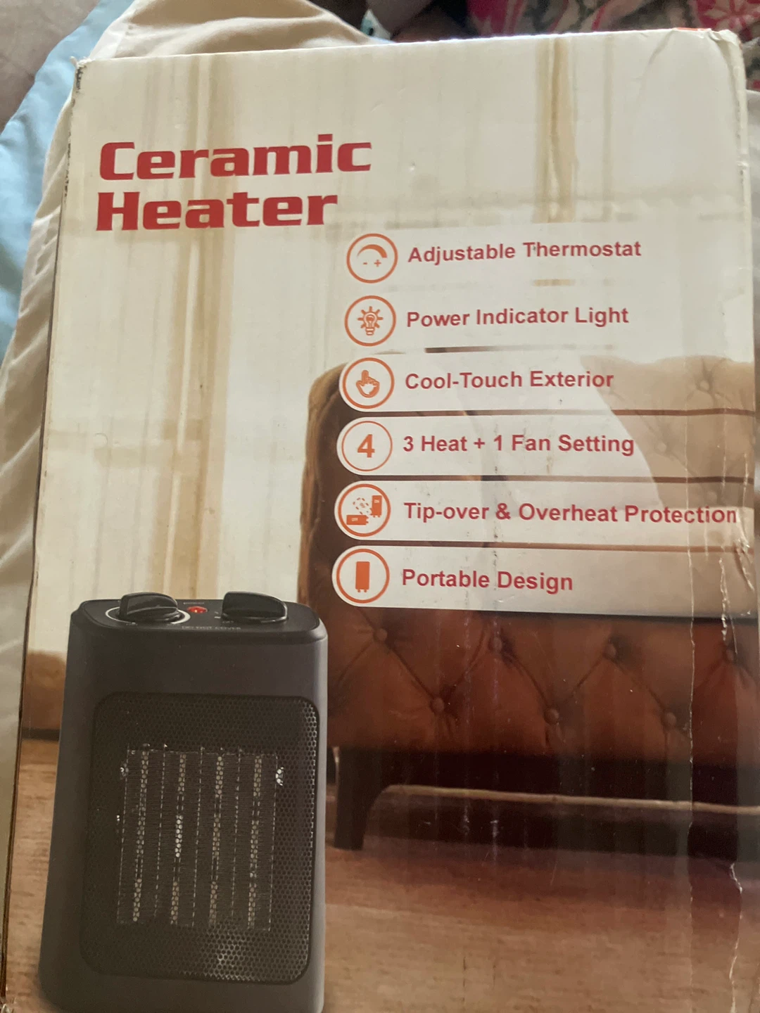 Ceramic Heater with Adjustable Thermostat