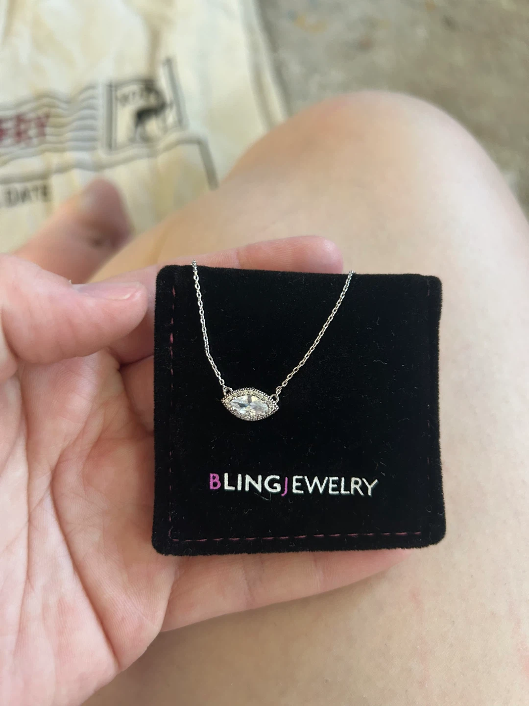 Bling Jewelry Silver Necklace with Crystal Pendant
