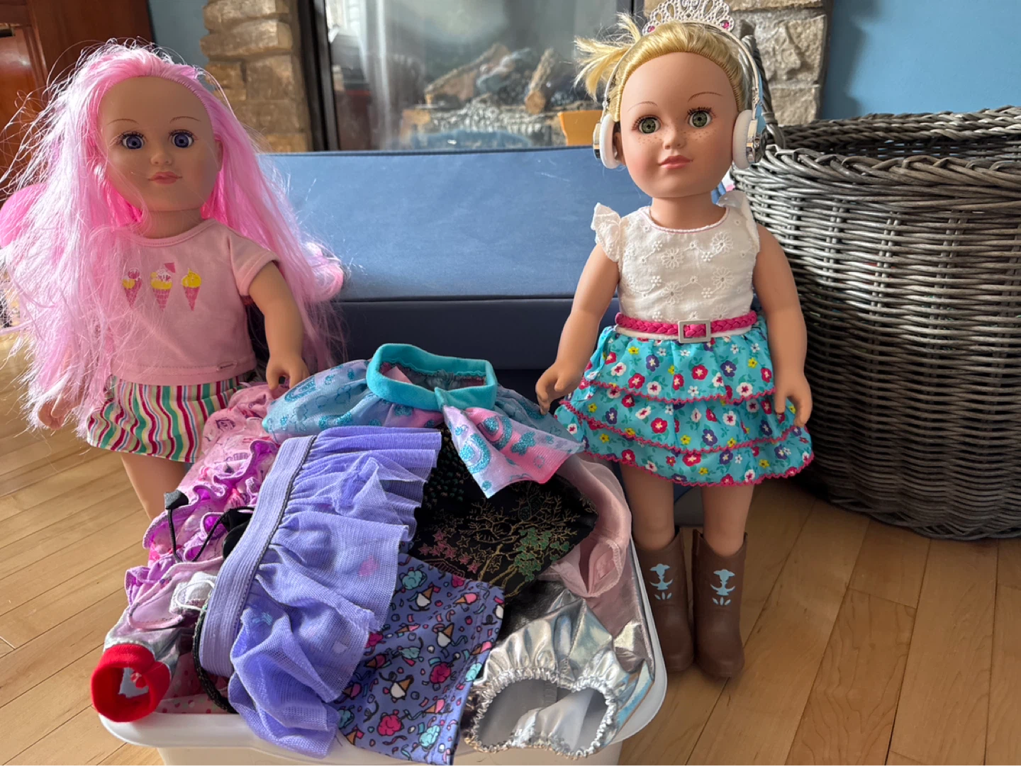 Dolls  with Assorted Outfits.