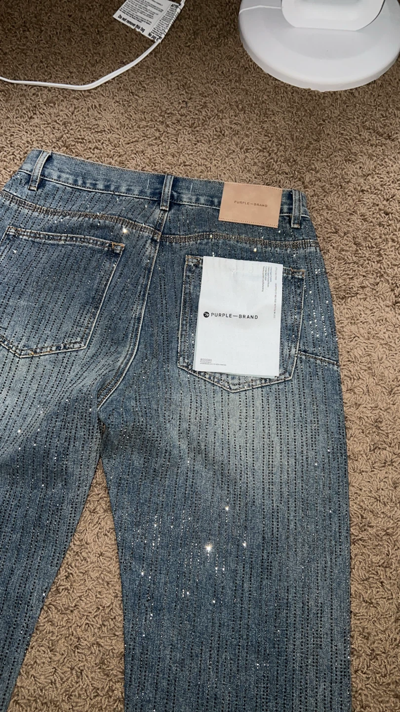 Rhinestone purple brand jeans - photo 3