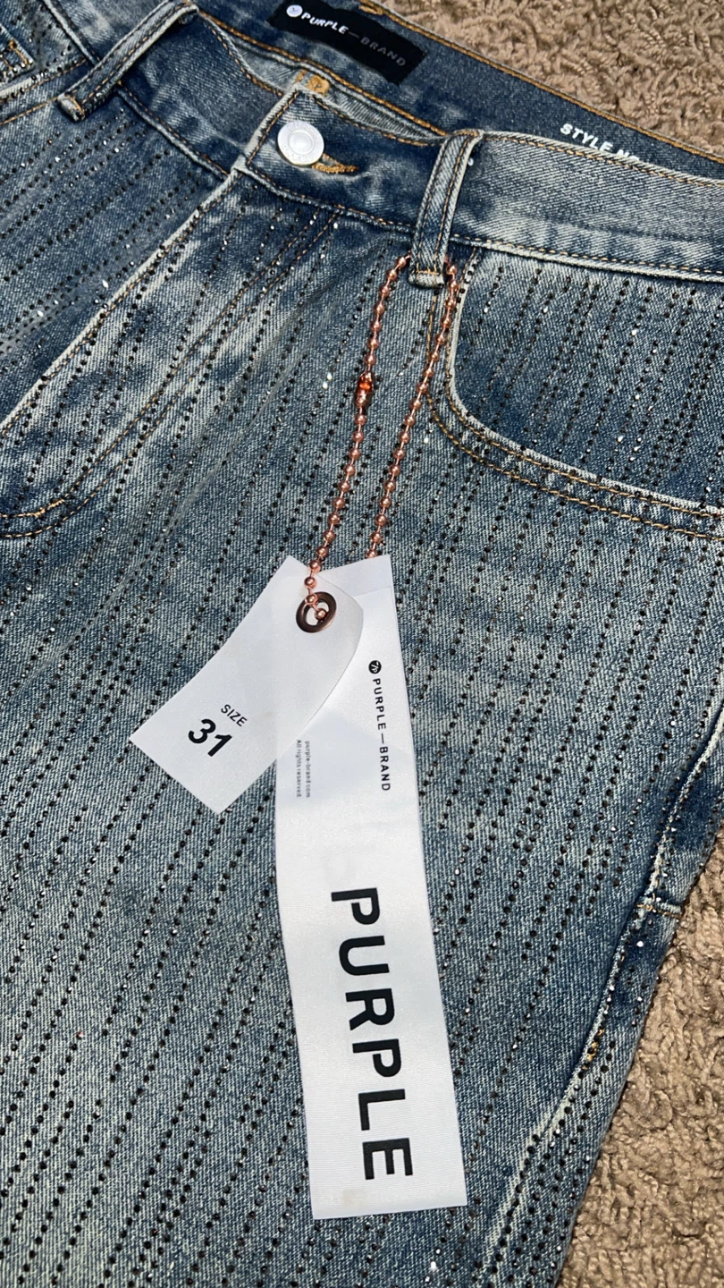 Rhinestone purple brand jeans - photo 4