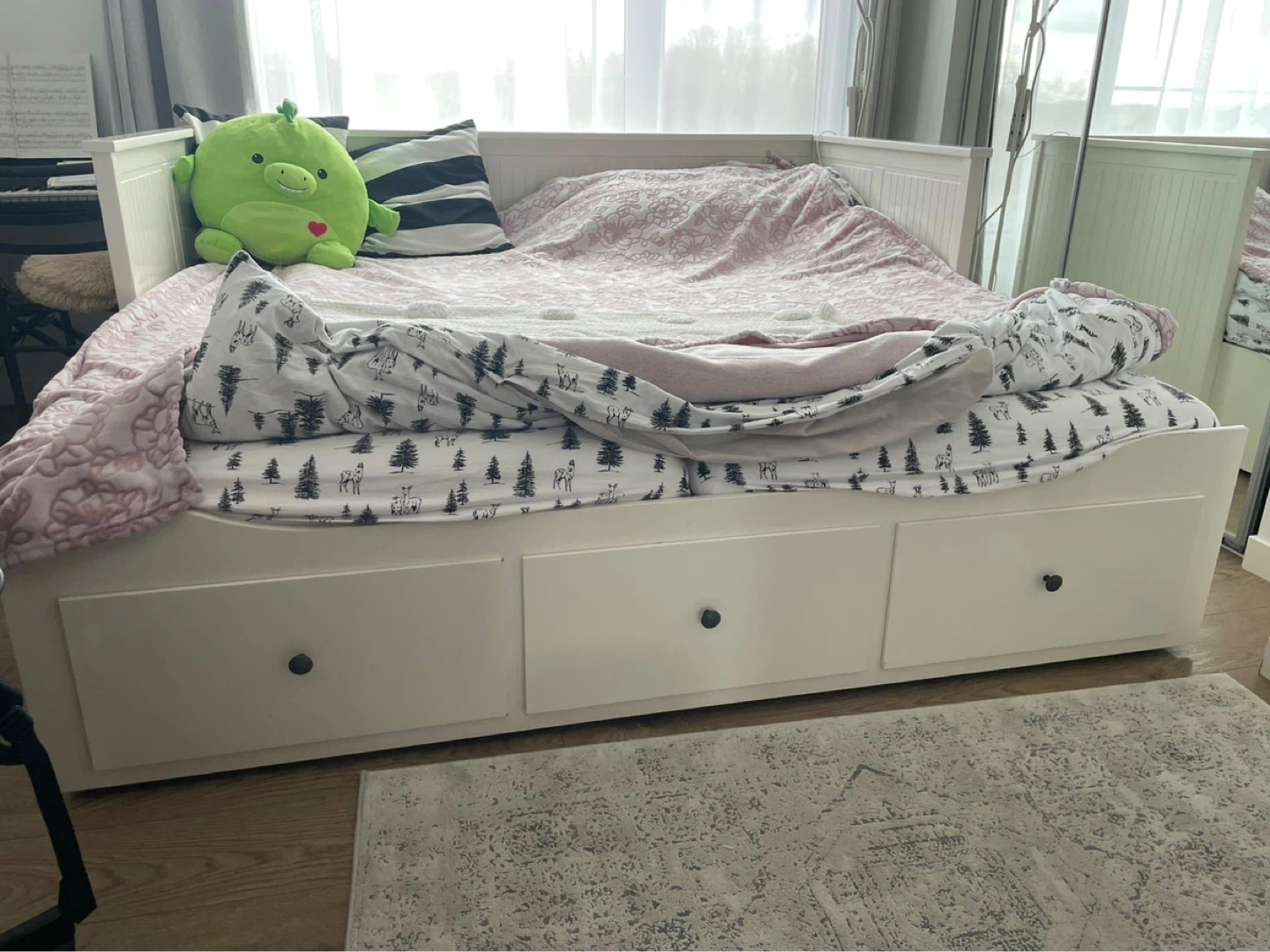 White Daybed with 3 Drawers IKEA HEMNES BED - photo 2