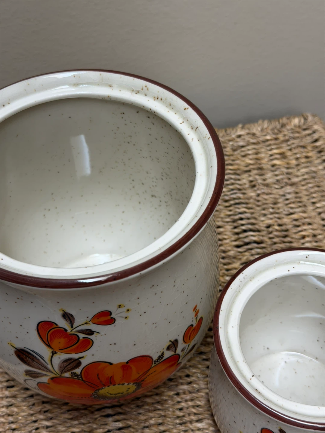 Vintage Ceramic Canister Set with Floral Design - photo 2