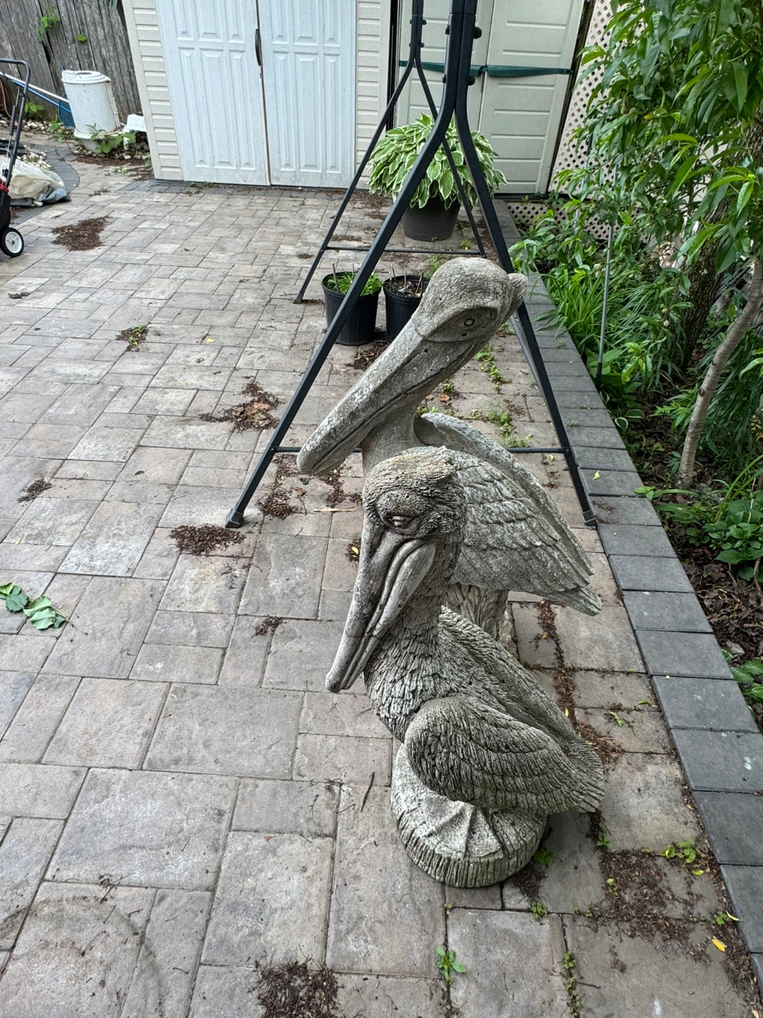 Stone Pelican Garden Statues (Set of 2) - photo 4