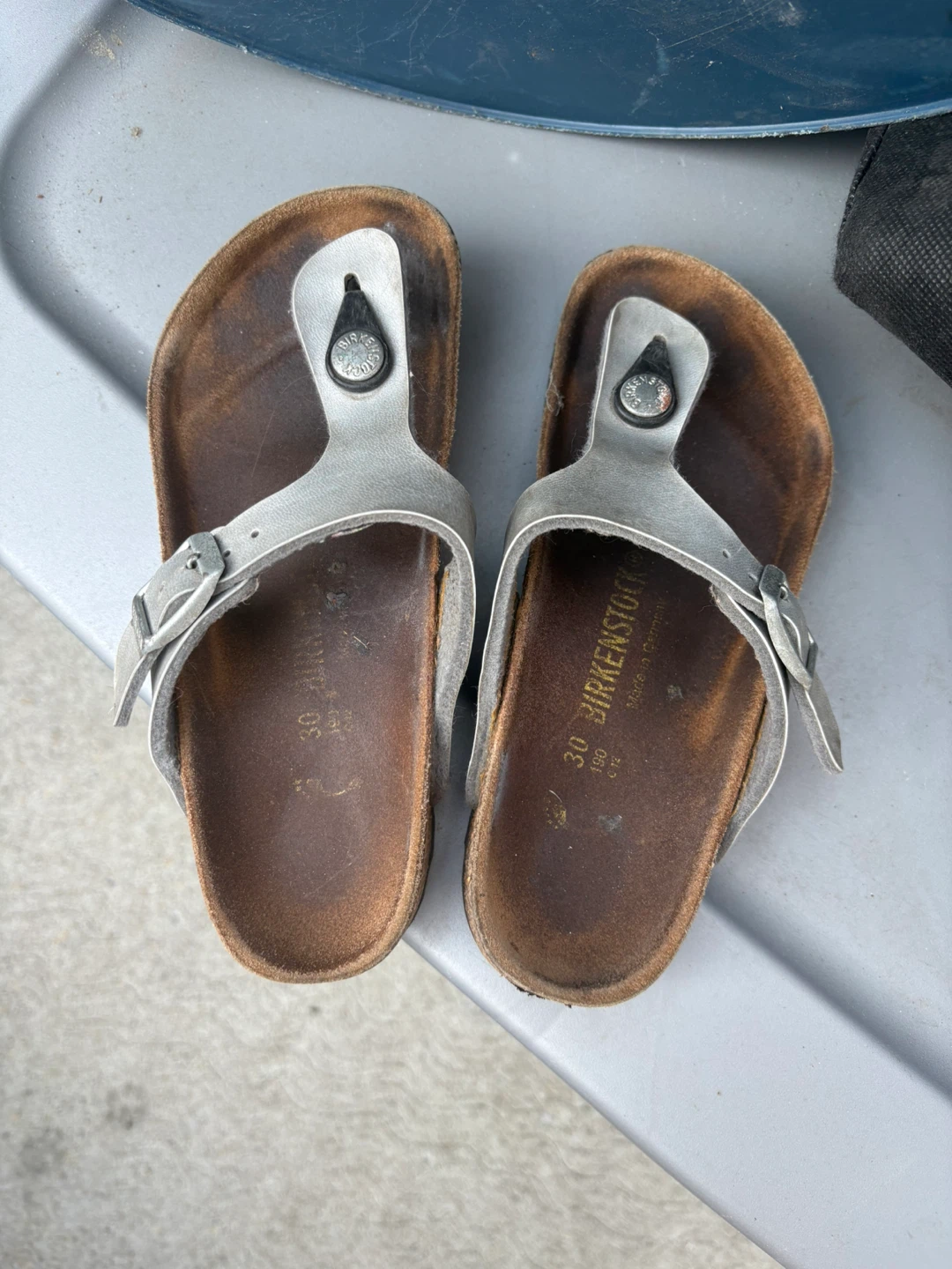 Birkenstock Gizeh Thong Sandals Silver Size 30