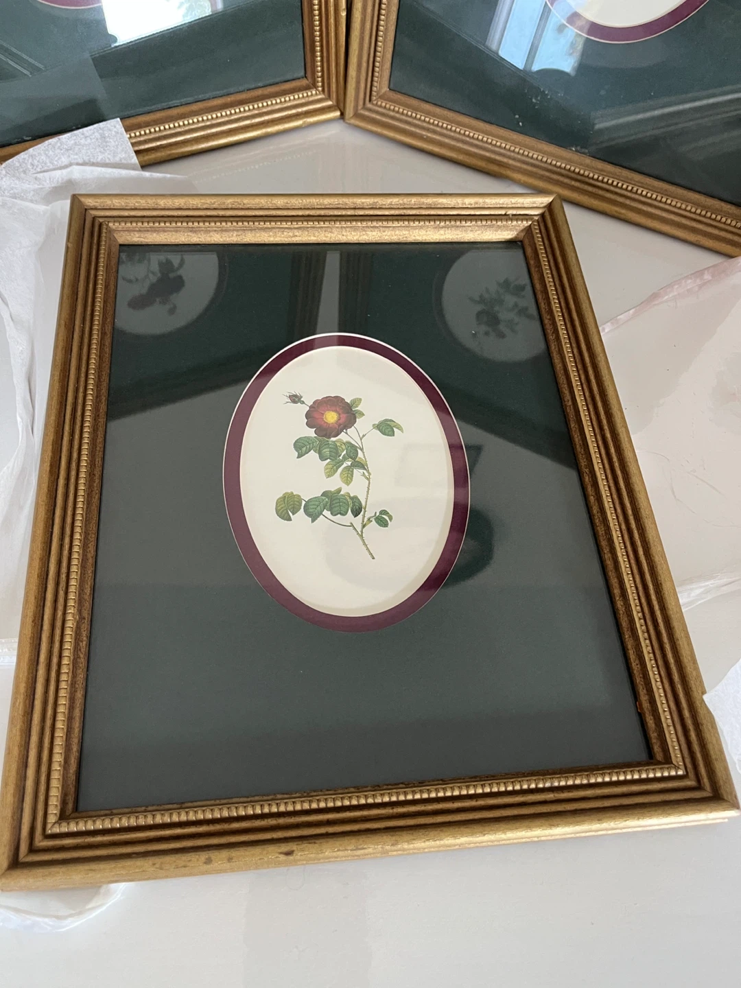 Set of 3 Gold Tone Framed Botanical Prints - photo 2