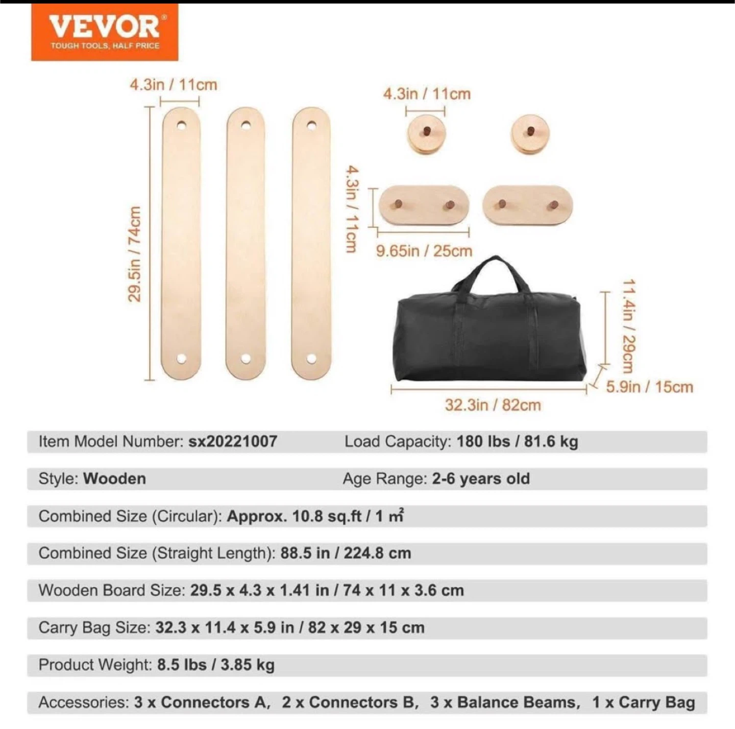FREE - VEVOR Kids Balance Board (3 Pieces) - photo 2