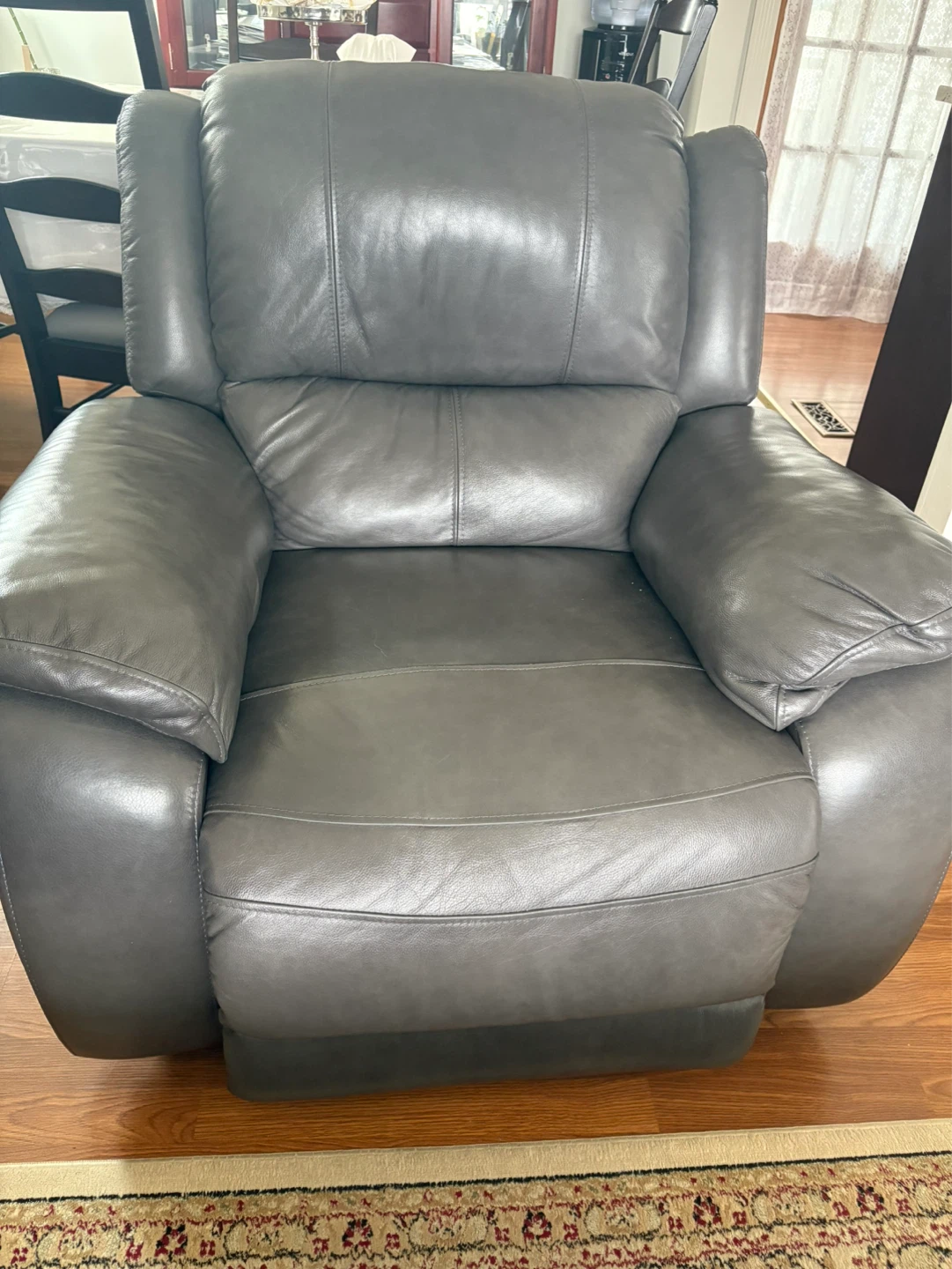 Grey Leather Reclining Sofa and Loveseat Set - photo 4