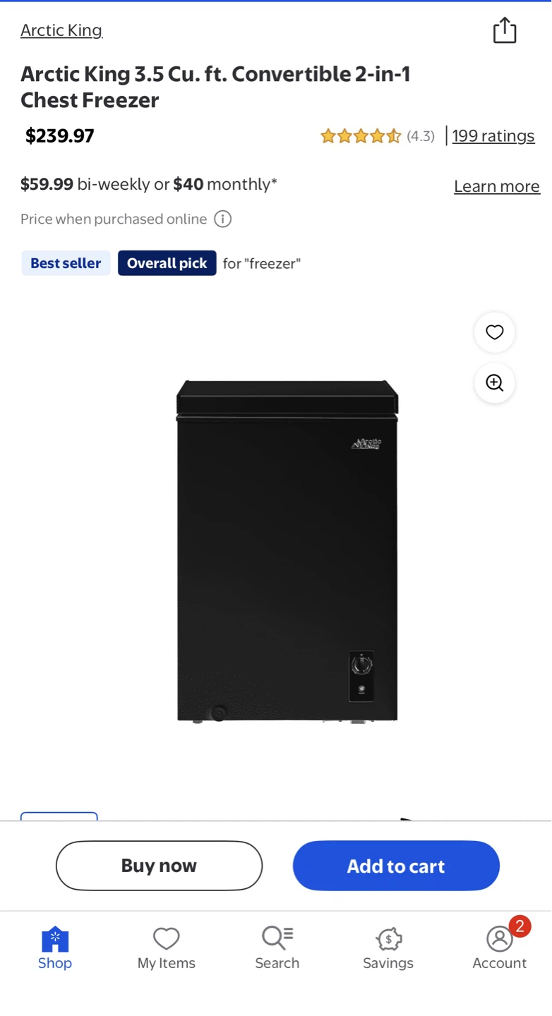 NOMA Window  AC & 3.5 cu ft. Arctic King chest freezer.