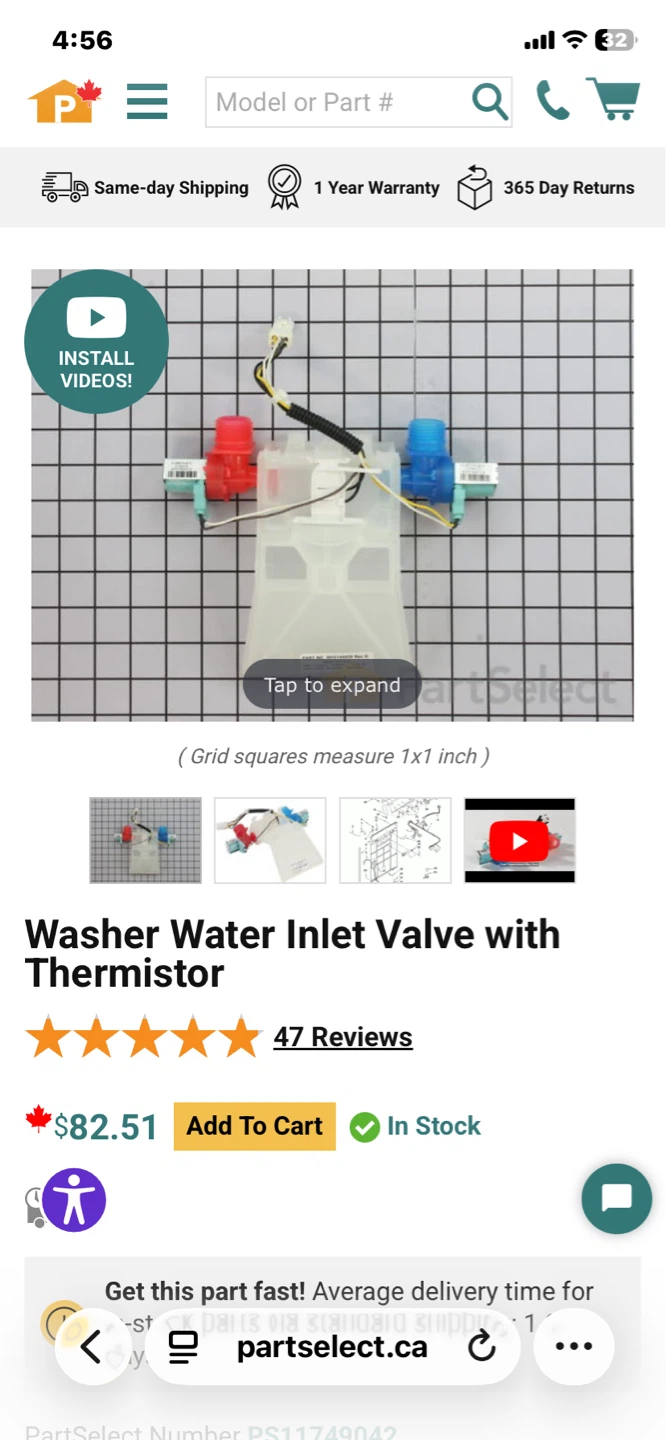Washer Water Inlet Valve with Thermistor - photo 4