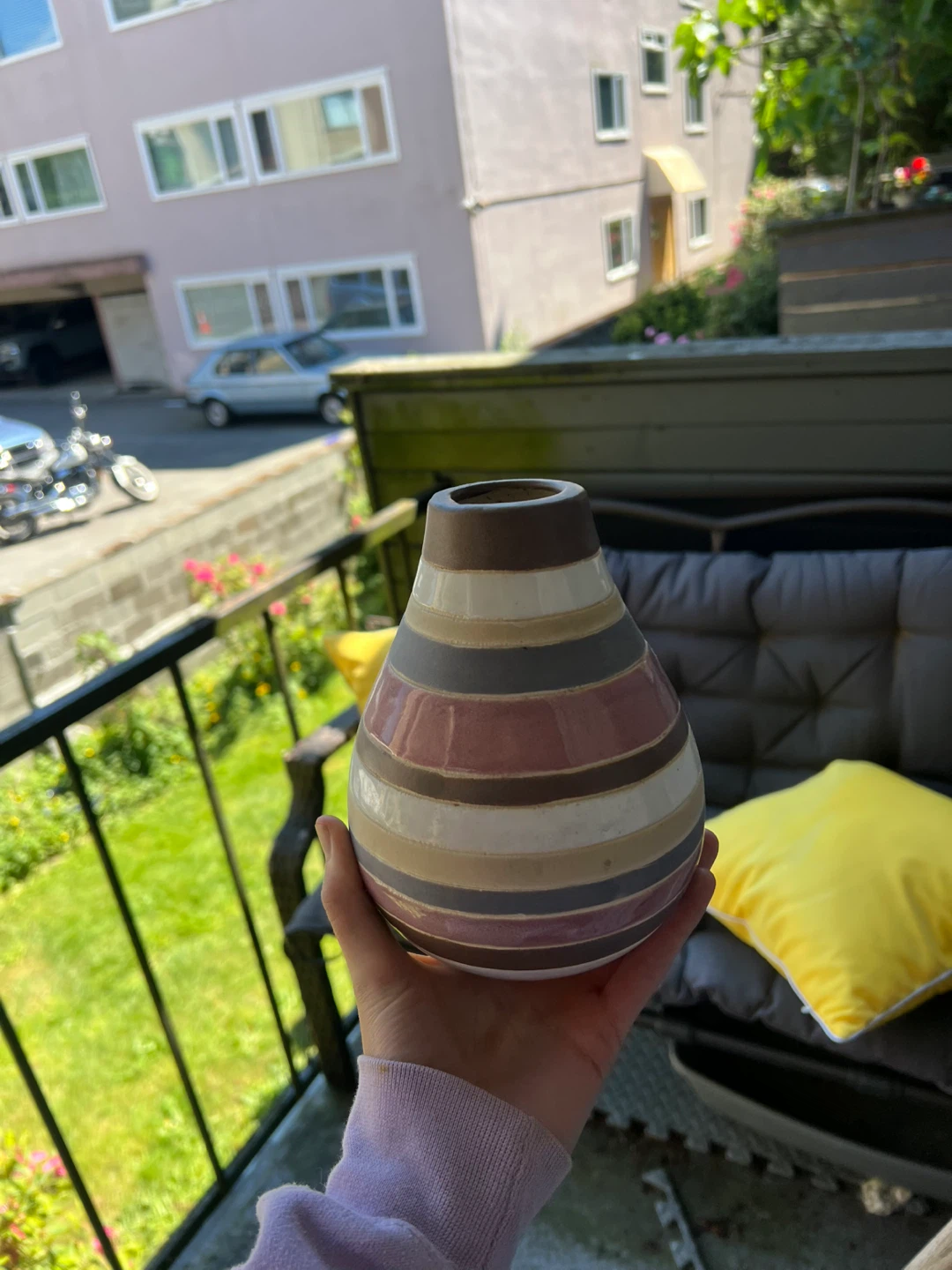 Striped Ceramic Vase