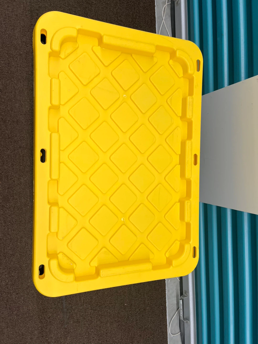 Yellow and Black Storage Tote with Lid - photo 2