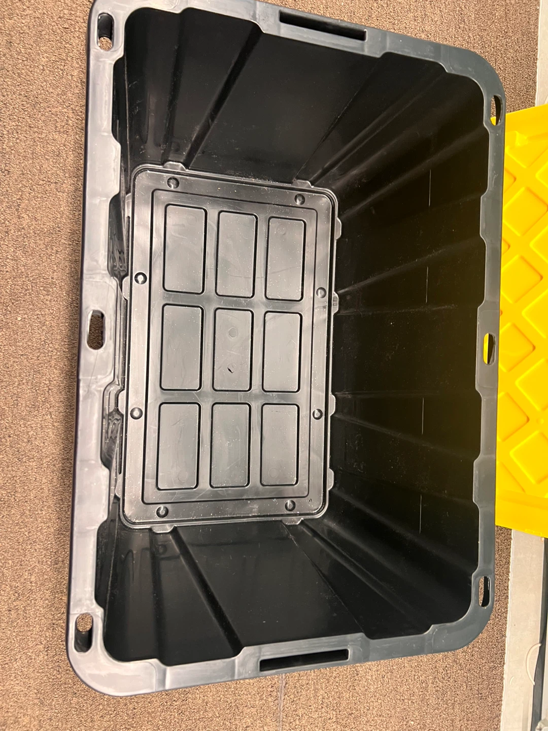Yellow and Black Storage Tote with Lid - photo 3