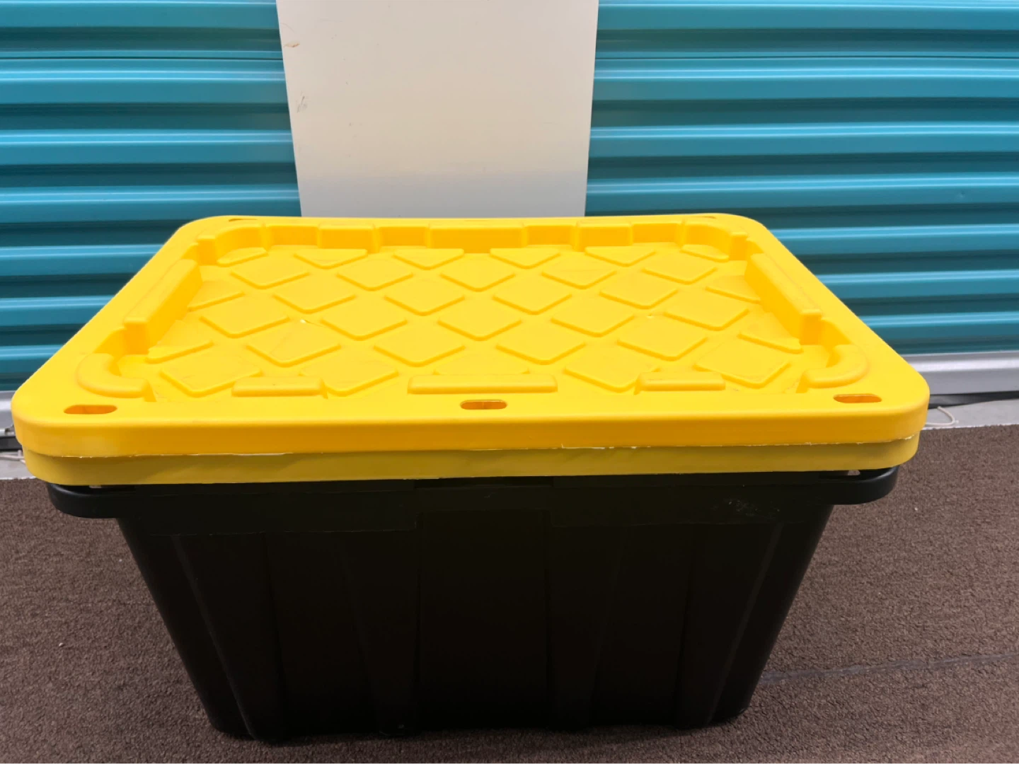 Yellow and Black Storage Tote with Lid