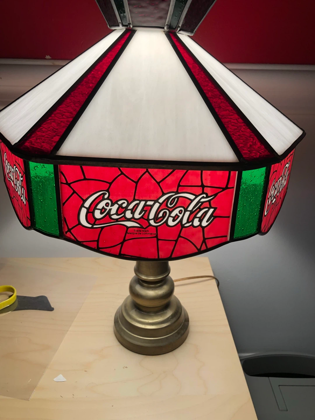 Coca-Cola Stained Glass Table Lamp