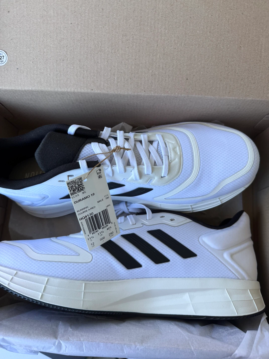 Adidas Duramo 10 Running Shoes - White/Black - Size 12 - photo 3