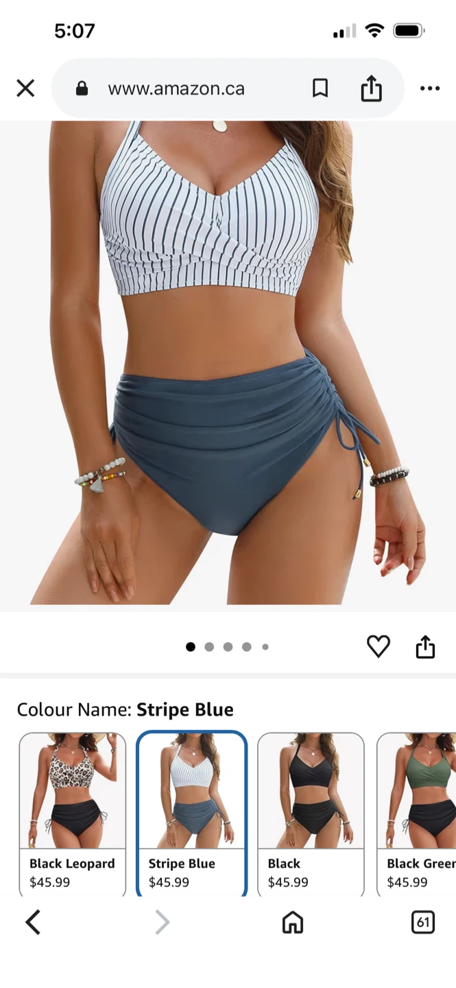 Blooming Jelly Stripe Blue Bikini Set