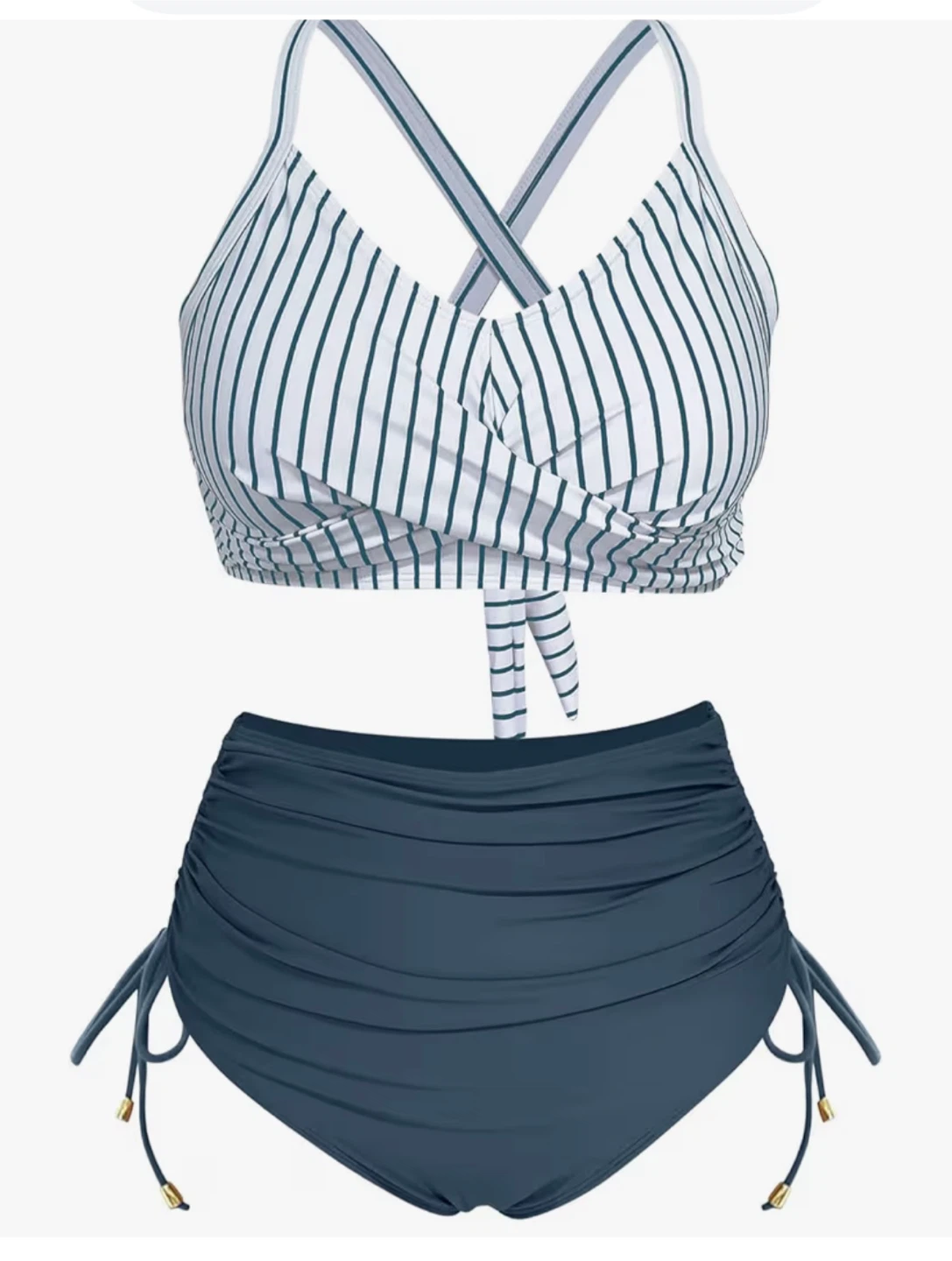 Blooming Jelly Stripe Blue Bikini Set - photo 4
