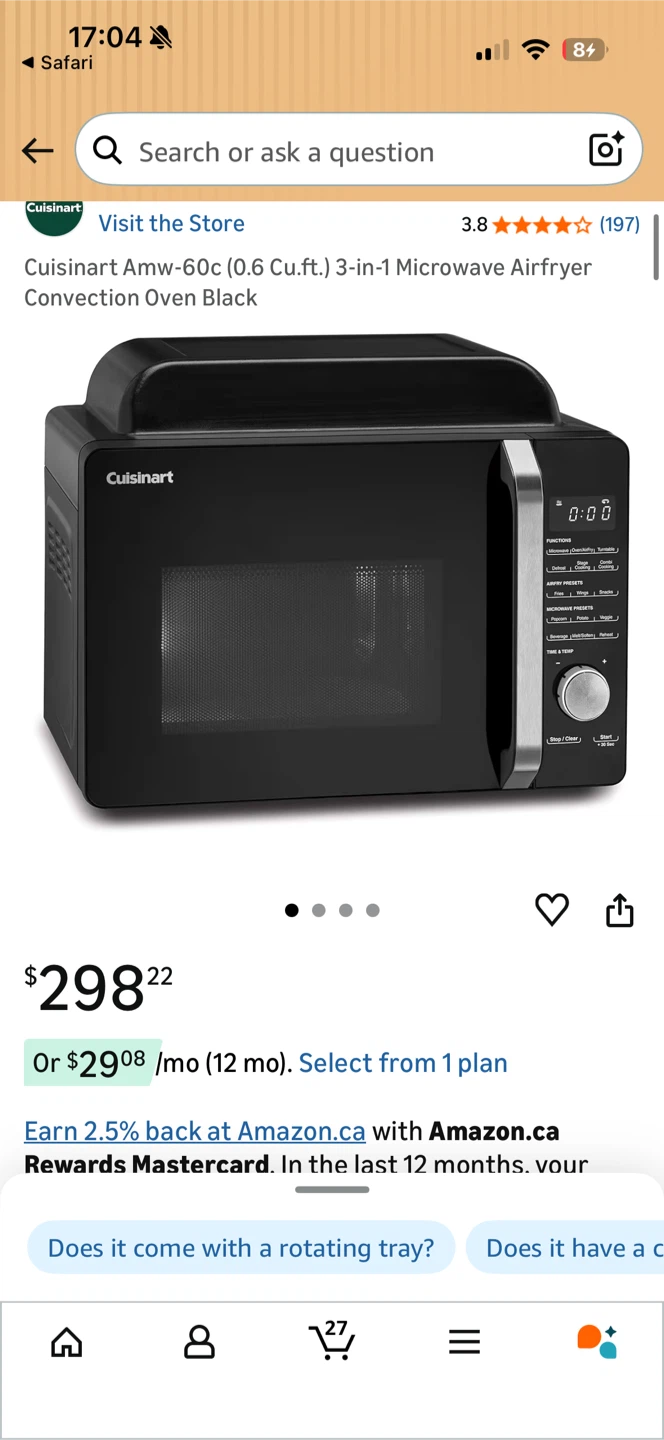 Cusinart microwave/airfryer/oven