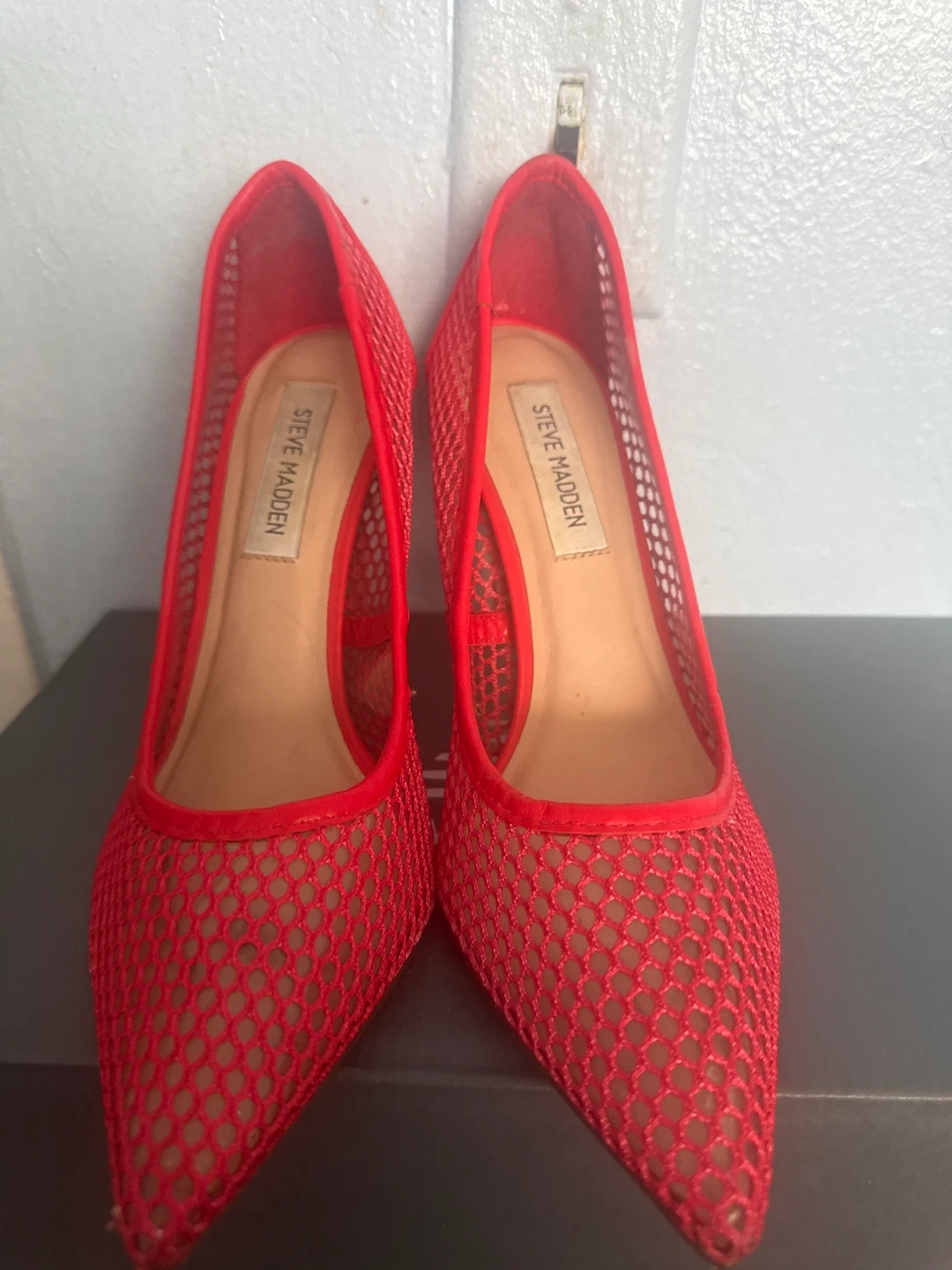 Steve Madden Red Mesh Stiletto Heels - photo 2