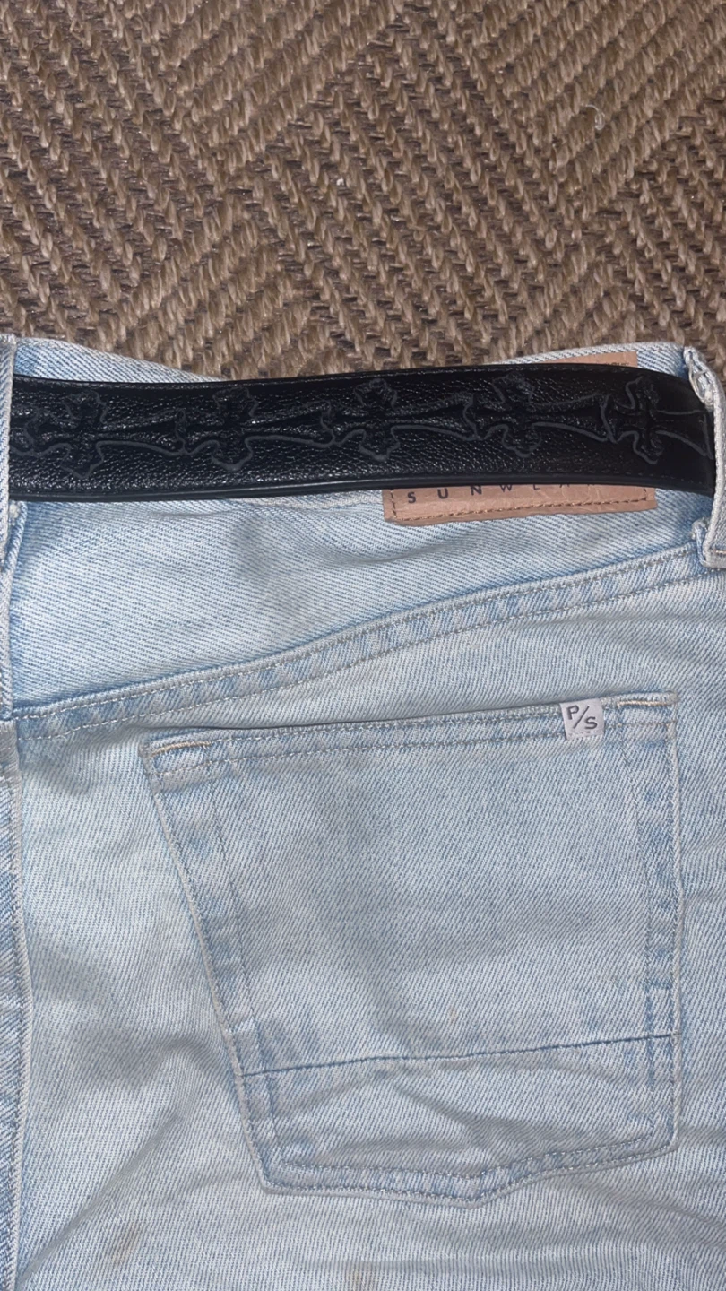 Chrome Hearts Black Leather Belt with Cross Motif - photo 3