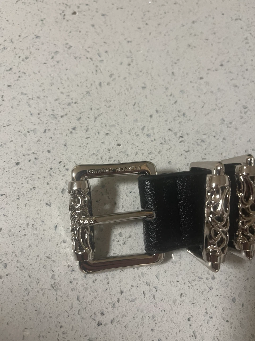 Chrome Hearts Black Leather Belt with Cross Motif - photo 2