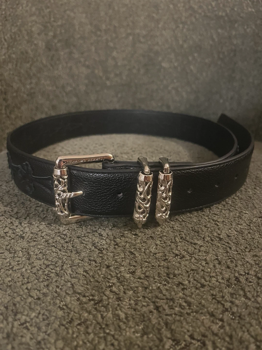 Chrome Hearts Black Leather Belt with Cross Motif - photo 5