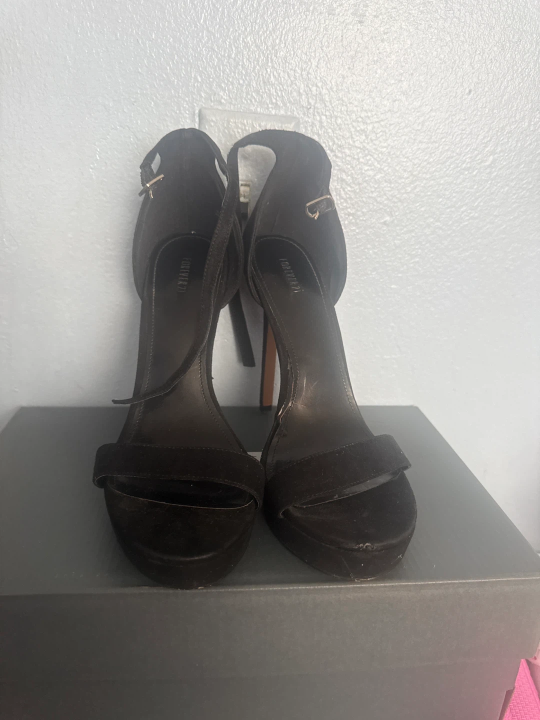 Women's Black Suede Platform Heels - photo 2